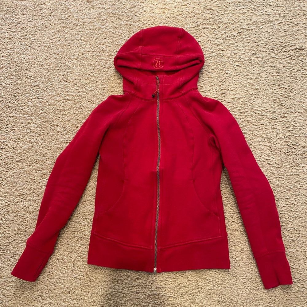 Lululemon Scuba Full Zip Hoodie - Dark Red (size 6)